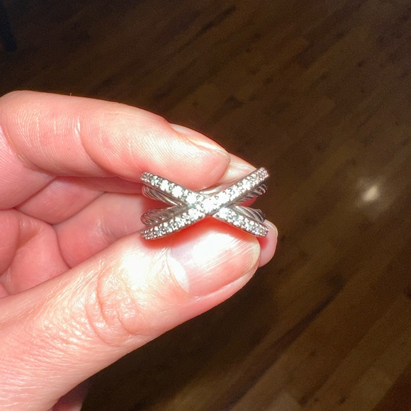 💎David Yurman💎 Diamond Cable Crossover ring size 6 - Picture 10 of 10